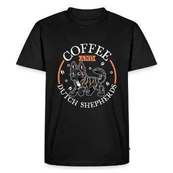 Café et Berger Hollandais - T-shirt Premium bio Homme - noir - Devant - Nico (187cm)