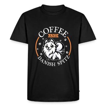 Coffee and Danish Spitz - Men's Premium Organic T-Shirt - black - Front - Nico (187cm)