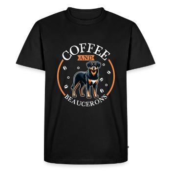 Café et Beauceron - T-shirt Premium bio Homme - noir - Devant - Nico (187cm)