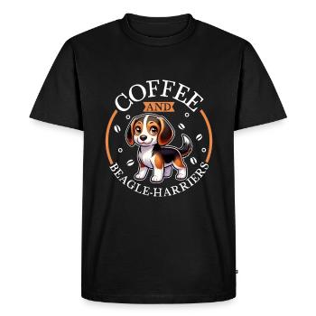 Café et busard beagle - T-shirt Premium bio Homme - noir - Devant - Nico (187cm)