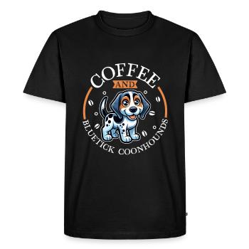 Café et Bluetick Coonhound - T-shirt Premium bio Homme - noir - Devant - Nico (187cm)