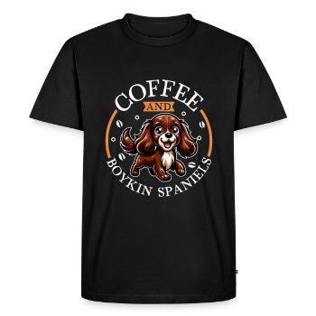 Coffee and Boykin Spaniel - Men's Premium Organic T-Shirt - black - Front - Nico (187cm)