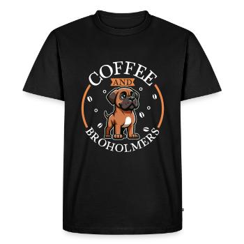 Café et Broholmer - T-shirt Premium bio Homme - noir - Devant - Nico (187cm)