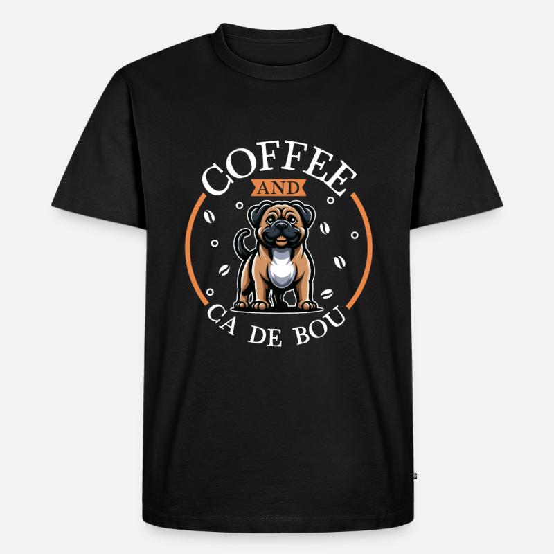 Kaffee und Ca de Bou - Männer Premium Bio T-Shirt - Schwarz