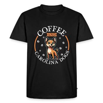 Café et chien de Caroline - T-shirt Premium bio Homme - noir - Devant - Nico (187cm)