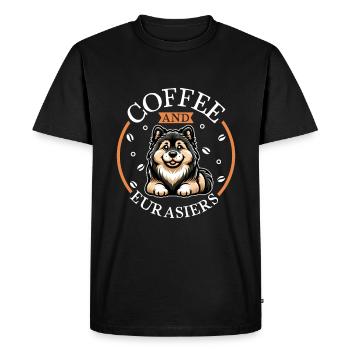 Café et Eurasier - T-shirt Premium bio Homme - noir - Devant - Nico (187cm)