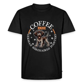 Café et Wirehair allemand - T-shirt Premium bio Homme - noir - Devant - Nico (187cm)