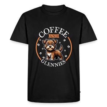 Café et Irish Glen d’Imaal Terrier - T-shirt Premium bio Homme - noir - Devant - Nico (187cm)