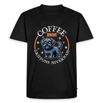 Café et Griffon Nivernais - T-shirt Premium bio Homme - noir - Devant - Nico (187cm)