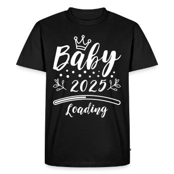 Bébé 2025 Chargement Enceinte - T-shirt Premium bio Homme - noir - Devant - Nico (187cm)