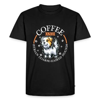Coffee and Rough-haired Istrian Hound - Men's Premium Organic T-Shirt - black - Front - Nico (187cm)