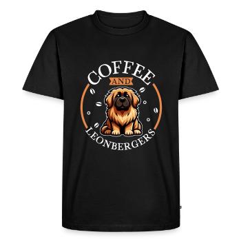 Café et Leonberger - T-shirt Premium bio Homme - noir - Devant - Nico (187cm)