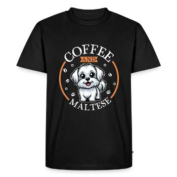 Coffee and Malteser - Men's Premium Organic T-Shirt - black - Front - Nico (187cm)