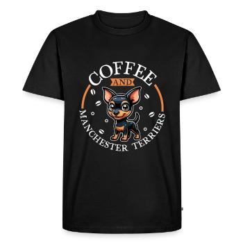 Café et Manchester Terrier - T-shirt Premium bio Homme - noir - Devant - Nico (187cm)