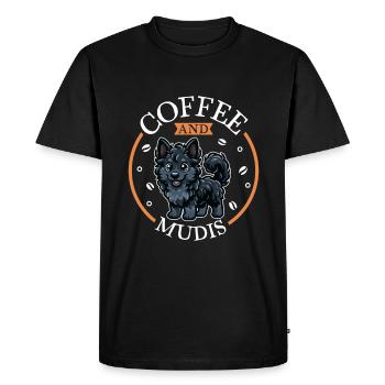 Café et Mudi - T-shirt Premium bio Homme - noir - Devant - Nico (187cm)