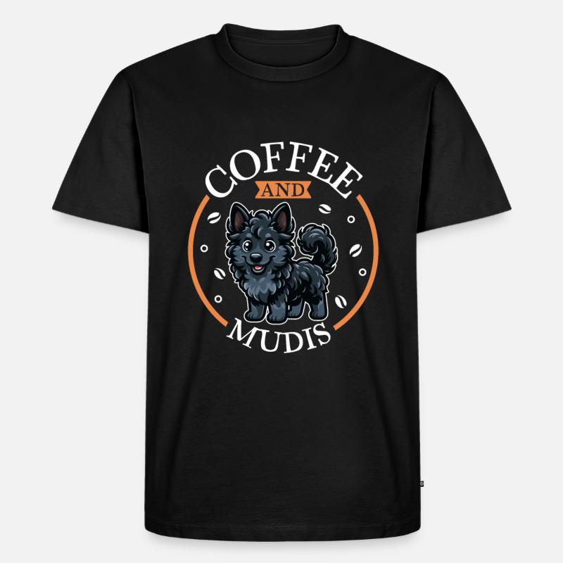 Kaffee und Mudi - Männer Premium Bio T-Shirt - Schwarz