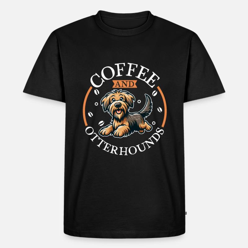 Kaffee und Otterhund - Männer Premium Bio T-Shirt - Schwarz