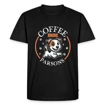 Coffee and Parson Russell Terrier - Men's Premium Organic T-Shirt - black - Front - Nico (187cm)