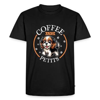 Coffee and Petit Basset Griffon Vendéen - Men's Premium Organic T-Shirt - black - Front - Nico (187cm)