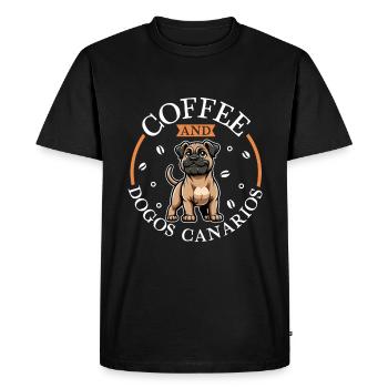 Coffee and Dogo Canario - Men's Premium Organic T-Shirt - black - Front - Nico (187cm)