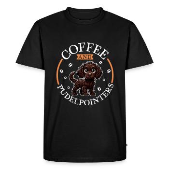 Coffee and poodle pointer - Men's Premium Organic T-Shirt - black - Front - Nico (187cm)