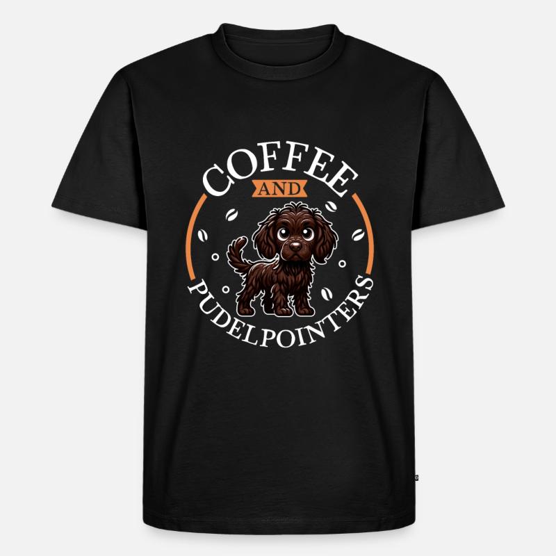 Coffee and poodle pointer - Men's Premium Organic T-Shirt - black