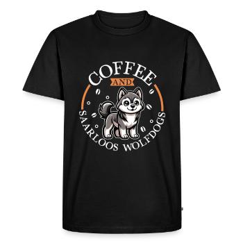 Café et Saarloos Wolfhound - T-shirt Premium bio Homme - noir - Devant - Nico (187cm)