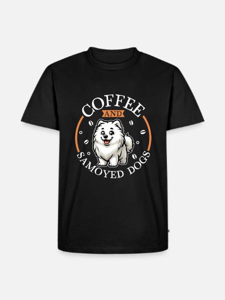 Coffee and Samoyed - Men's Premium Organic T-Shirt - black