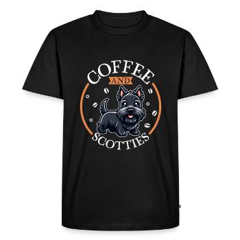 Café et Scottish Terrier - T-shirt Premium bio Homme - noir - Devant - Nico (187cm)