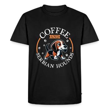 Café et lévrier serbe - T-shirt Premium bio Homme - noir - Devant - Nico (187cm)