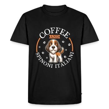 Café et Spinone Italiano - T-shirt Premium bio Homme - noir - Devant - Nico (187cm)