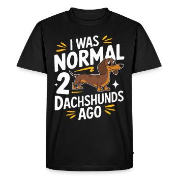 Chien teckel - T-shirt Premium bio Homme - noir - Devant - Nico (187cm)