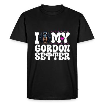 J’adore mon Gordon Setter - T-shirt Premium bio Homme - noir - Devant - Nico (187cm)