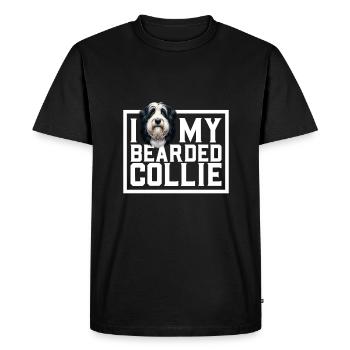 J’adore mon Bearded Collie - T-shirt Premium bio Homme - noir - Devant - Nico (187cm)