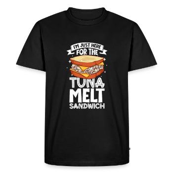 Seulement ici pour le sandwich au thon fondu - T-shirt Premium bio Homme - noir - Devant - Nico (187cm)
