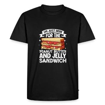 Only here for the Peanut Butter and Jelly Sandwich - Men's Premium Organic T-Shirt - black - Front - Nico (187cm)