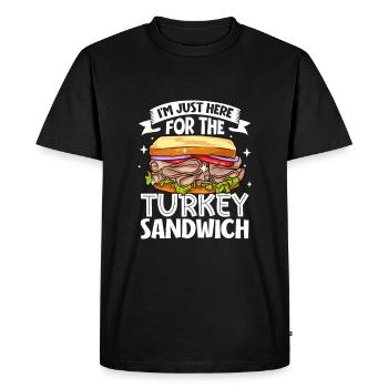 Seulement ici pour le sandwich à la dinde - T-shirt Premium bio Homme - noir - Devant - Nico (187cm)