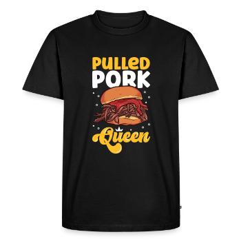Reine des sandwichs au porc effiloché - T-shirt Premium bio Homme - noir - Devant - Nico (187cm)