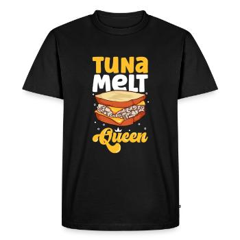 Reine des sandwichs au thon fondant - T-shirt Premium bio Homme - noir - Devant - Nico (187cm)