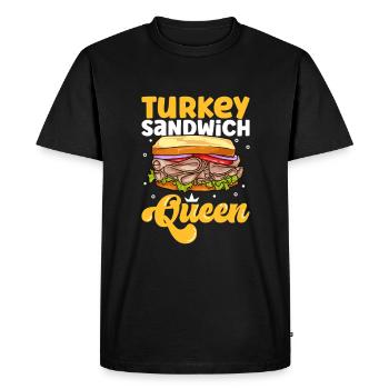 Reine du sandwich à la dinde - T-shirt Premium bio Homme - noir - Devant - Nico (187cm)