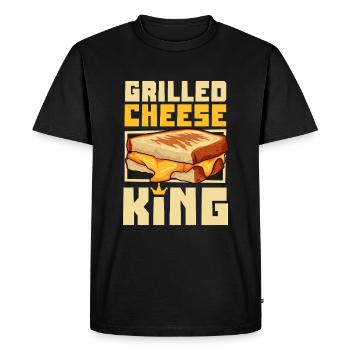 Grilled Cheese Sandwich King - Men's Premium Organic T-Shirt - black - Front - Nico (187cm)