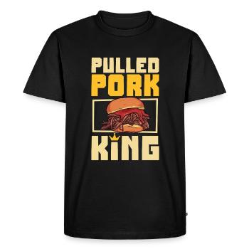 Roi du sandwich au porc effiloché - T-shirt Premium bio Homme - noir - Devant - Nico (187cm)