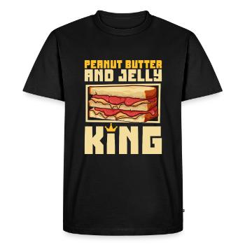 Peanut Butter and Jelly Sandwich King - Men's Premium Organic T-Shirt - black - Front - Nico (187cm)