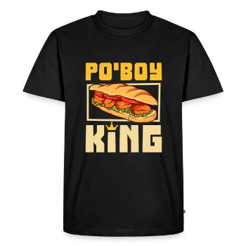 Po' Boy King - Men's Premium Organic T-Shirt - black - Front - Nico (187cm)