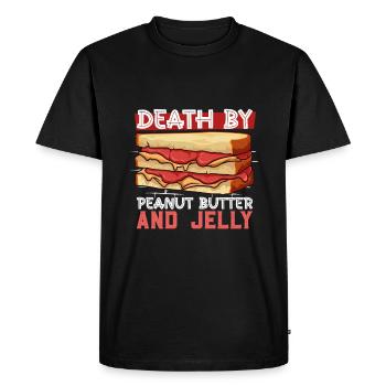 Death by Peanut Butter and Jelly Sandwich - Men's Premium Organic T-Shirt - black - Front - Nico (187cm)