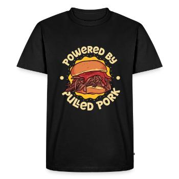 Alimenté par le sandwich au porc effiloché - T-shirt Premium bio Homme - noir - Devant - Nico (187cm)