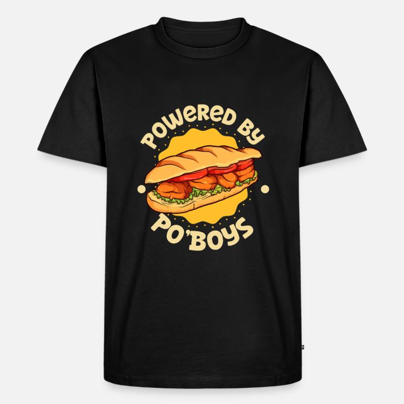 Powered by Po' Boy - Männer Premium Bio T-Shirt - Schwarz