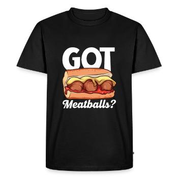 Avez-vous des boulettes de viande ? - Sous-marin aux boulettes de viande - T-shirt Premium bio Homme - noir - Devant - Nico (187cm)