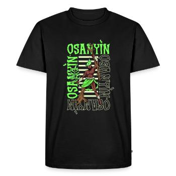 Yoruba God - Osanyin - Men's Premium Organic T-Shirt - black - Front - Nico (187cm)