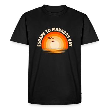 Je fuis vers la baie de Maracas - T-shirt Premium bio Homme - noir - Devant - Nico (187cm)